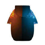 Fire And Ice Dragons Print Dog Zip Up Hoodie