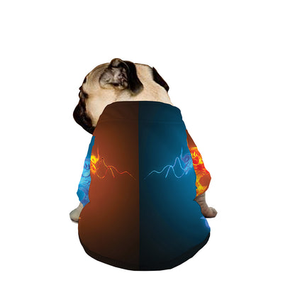 Fire And Ice Dragons Print Dog Zip Up Jacket