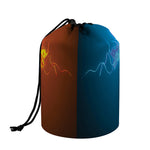 Fire And Ice Dragons Print Drawstring Makeup Bag