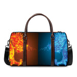 Fire And Ice Dragons Print Duffle Bag
