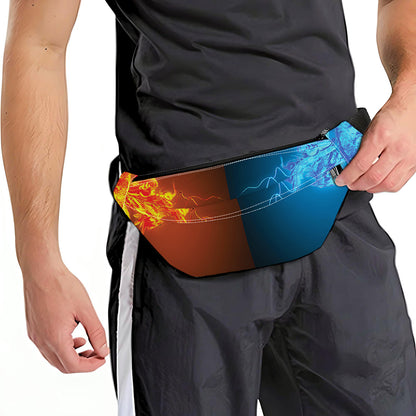 Fire And Ice Dragons Print Fanny Pack