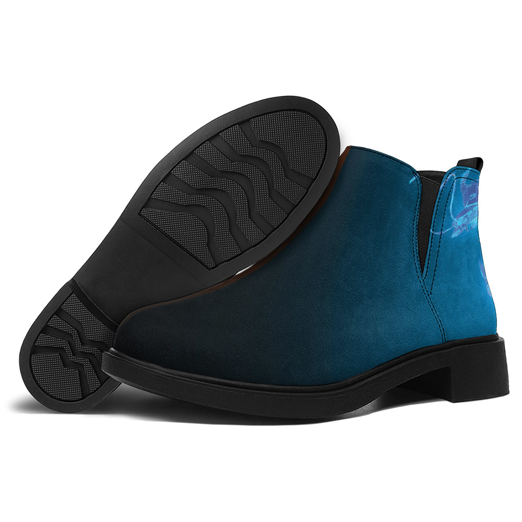 Fire And Ice Dragons Print Flat Ankle Boots
