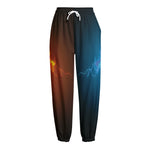 Fire And Ice Dragons Print Fleece Lined Knit Pants
