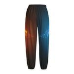 Fire And Ice Dragons Print Fleece Lined Knit Pants