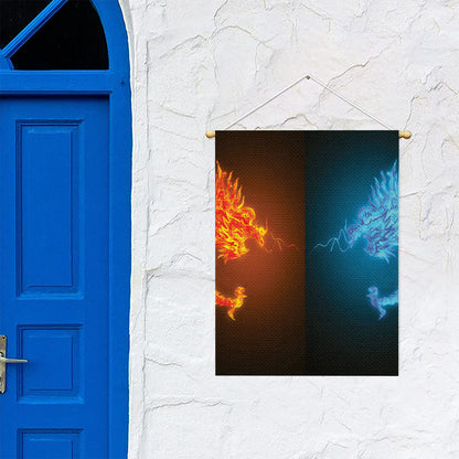 Fire And Ice Dragons Print Garden Flag