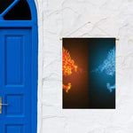 Fire And Ice Dragons Print Garden Flag