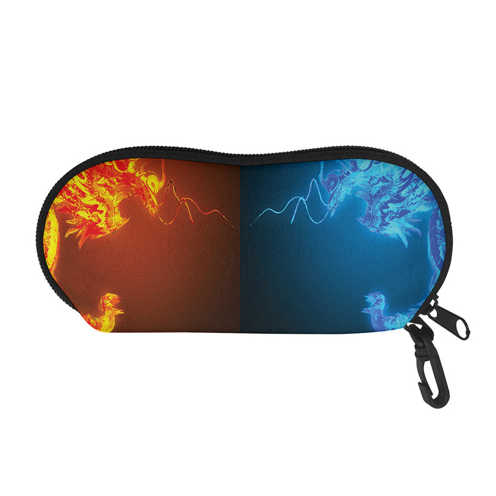 Fire And Ice Dragons Print Glasses Case