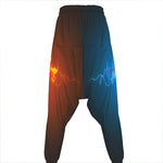 Fire And Ice Dragons Print Hammer Pants