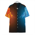 Fire And Ice Dragons Print Hawaiian Shirt