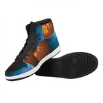 Fire And Ice Dragons Print High Top Leather Sneakers