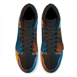 Fire And Ice Dragons Print High Top Leather Sneakers