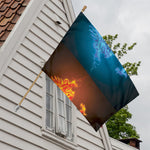 Fire And Ice Dragons Print House Flag