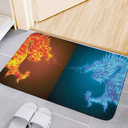 Fire And Ice Dragons Print Indoor Door Mat