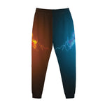 Fire And Ice Dragons Print Jogger Pants