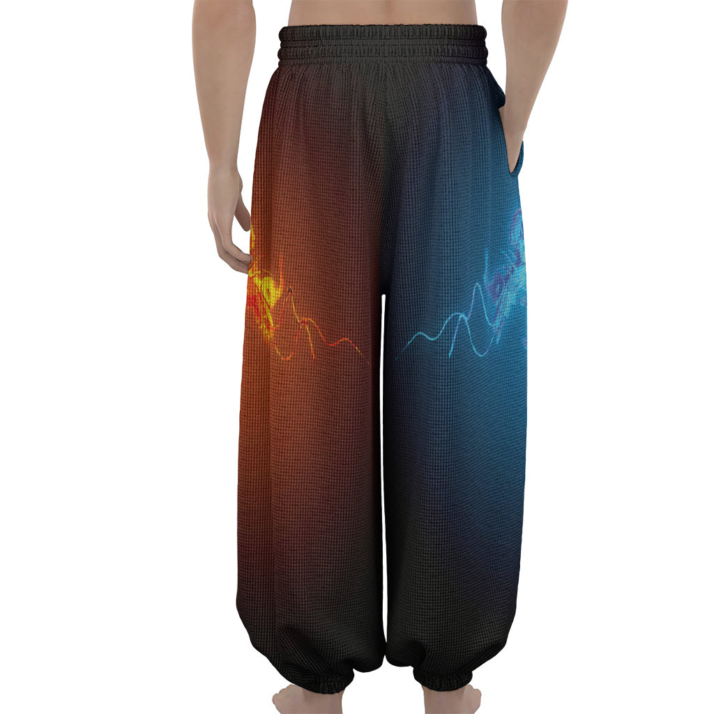 Fire And Ice Dragons Print Lantern Pants