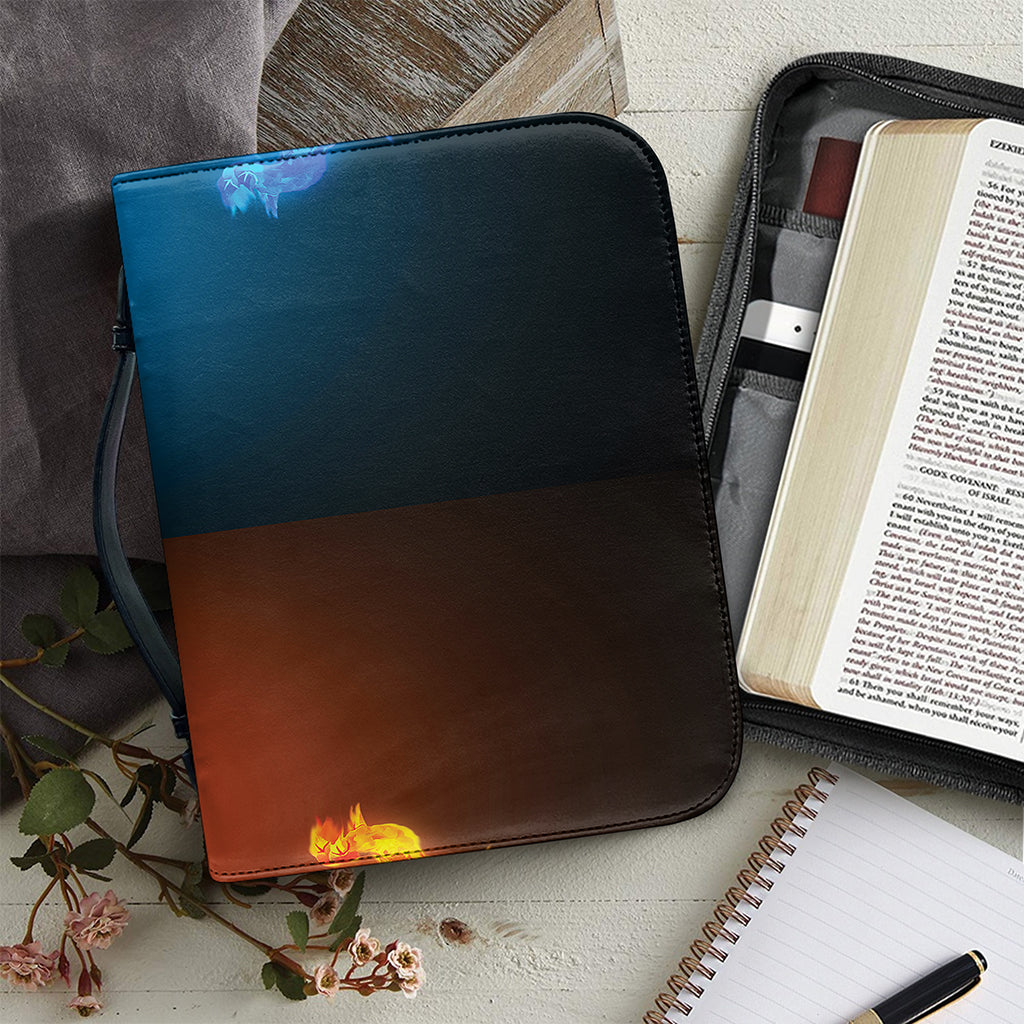 Fire And Ice Dragons Print Leather Bible Cover