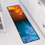 Fire And Ice Dragons Print Long Kitchen Mat