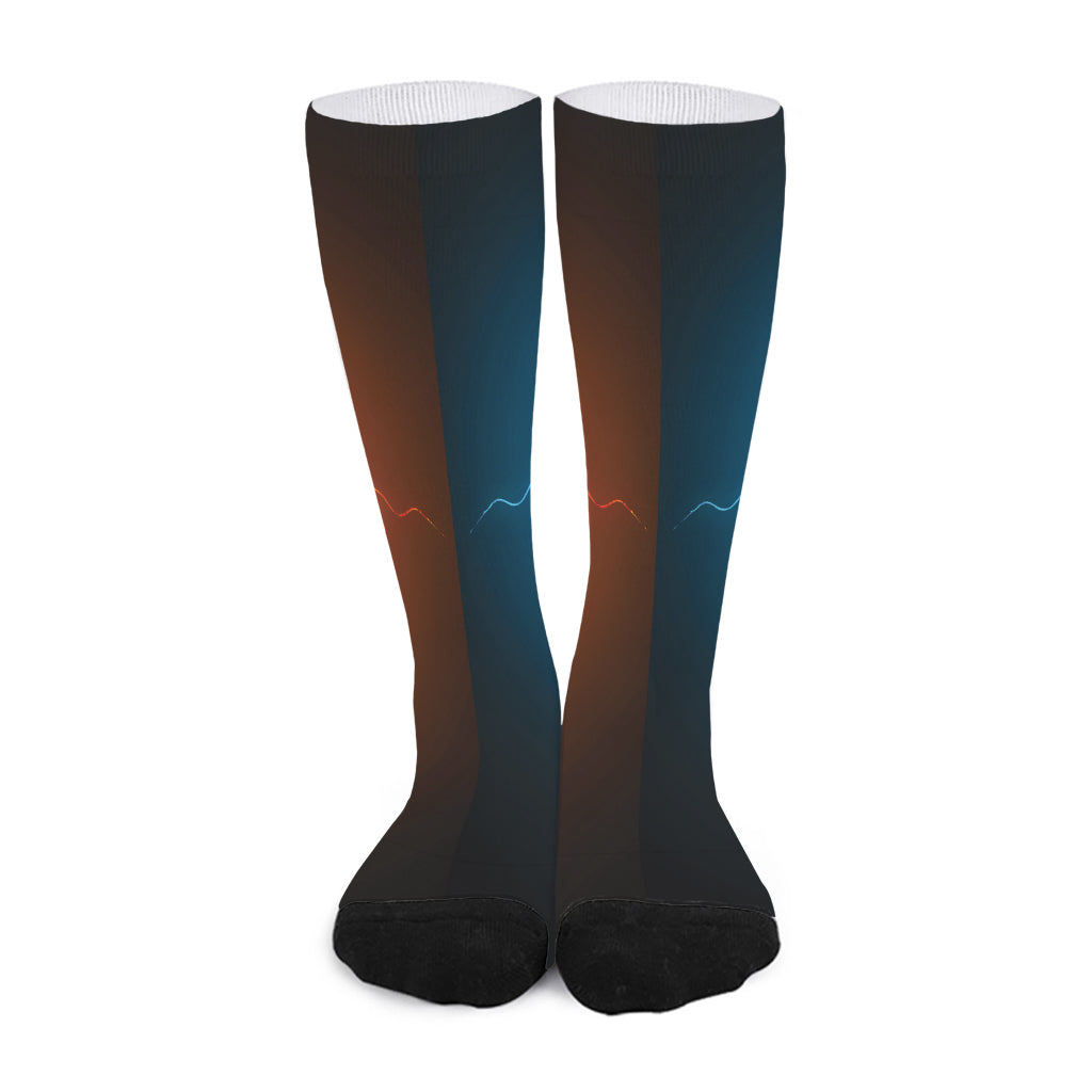 Fire And Ice Dragons Print Long Socks