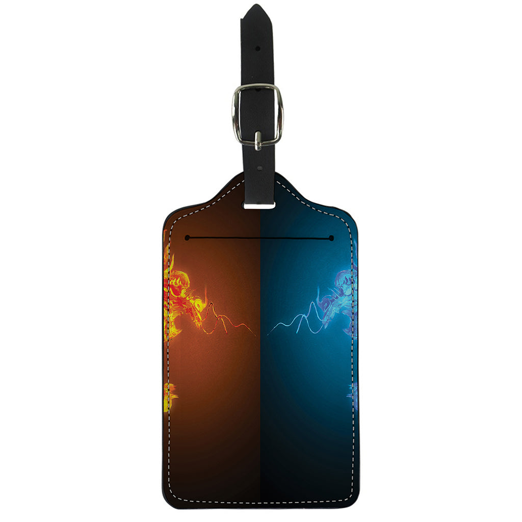 Fire And Ice Dragons Print Luggage Tag