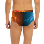 Fire And Ice Dragons Print Men's Briefs