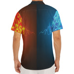 Fire And Ice Dragons Print Men's Deep V-Neck Shirt