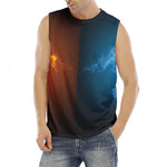 Fire And Ice Dragons Print Men's Fitness Tank Top
