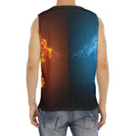 Fire And Ice Dragons Print Men's Fitness Tank Top
