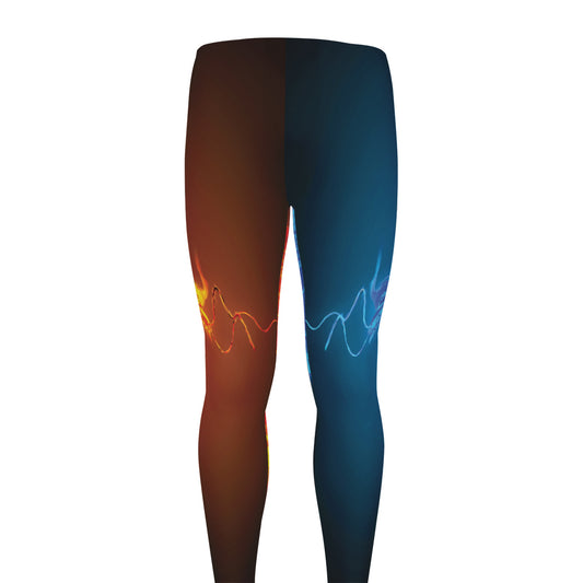 Fire And Ice Dragons Print Men's leggings