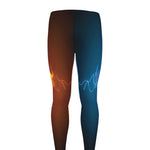 Fire And Ice Dragons Print Men's leggings