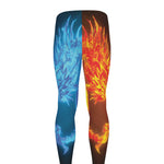Fire And Ice Dragons Print Men's leggings
