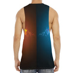 Fire And Ice Dragons Print Men's Muscle Tank Top