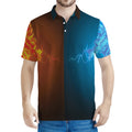 Fire And Ice Dragons Print Men's Polo Shirt