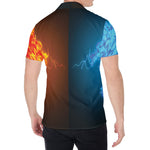 Fire And Ice Dragons Print Men's Shirt