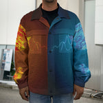 Fire And Ice Dragons Print Men's Shirt Jacket