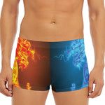 Fire And Ice Dragons Print Men's Short Boxer Briefs