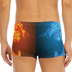 Fire And Ice Dragons Print Men's Short Boxer Briefs