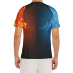 Fire And Ice Dragons Print Men's Short Sleeve Rash Guard