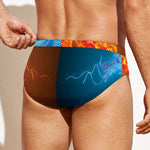 Fire And Ice Dragons Print Men's Swim Briefs