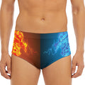 Fire And Ice Dragons Print Men's Triangle Swim Briefs