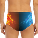 Fire And Ice Dragons Print Men's Triangle Swim Briefs