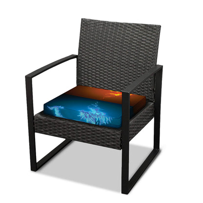 Fire And Ice Dragons Print Outdoor Seat Cushion Cover