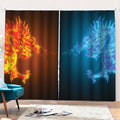 Fire And Ice Dragons Print Pencil Pleat Curtains