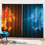 Fire And Ice Dragons Print Pencil Pleat Curtains