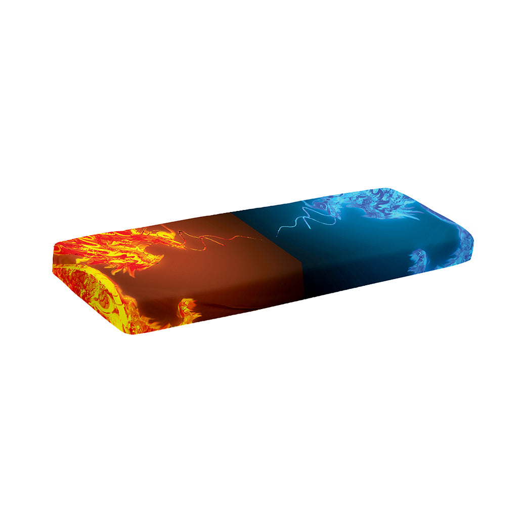 Fire And Ice Dragons Print Piano Keyboard Cover