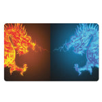 Fire And Ice Dragons Print Polyester Doormat