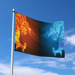 Fire And Ice Dragons Print Polyester Flag