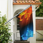 Fire And Ice Dragons Print Polyester Flag