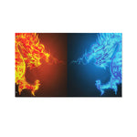 Fire And Ice Dragons Print Polyester Flag