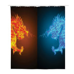 Fire And Ice Dragons Print Polyester Shower Curtain