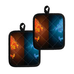 Fire And Ice Dragons Print Pot Holders